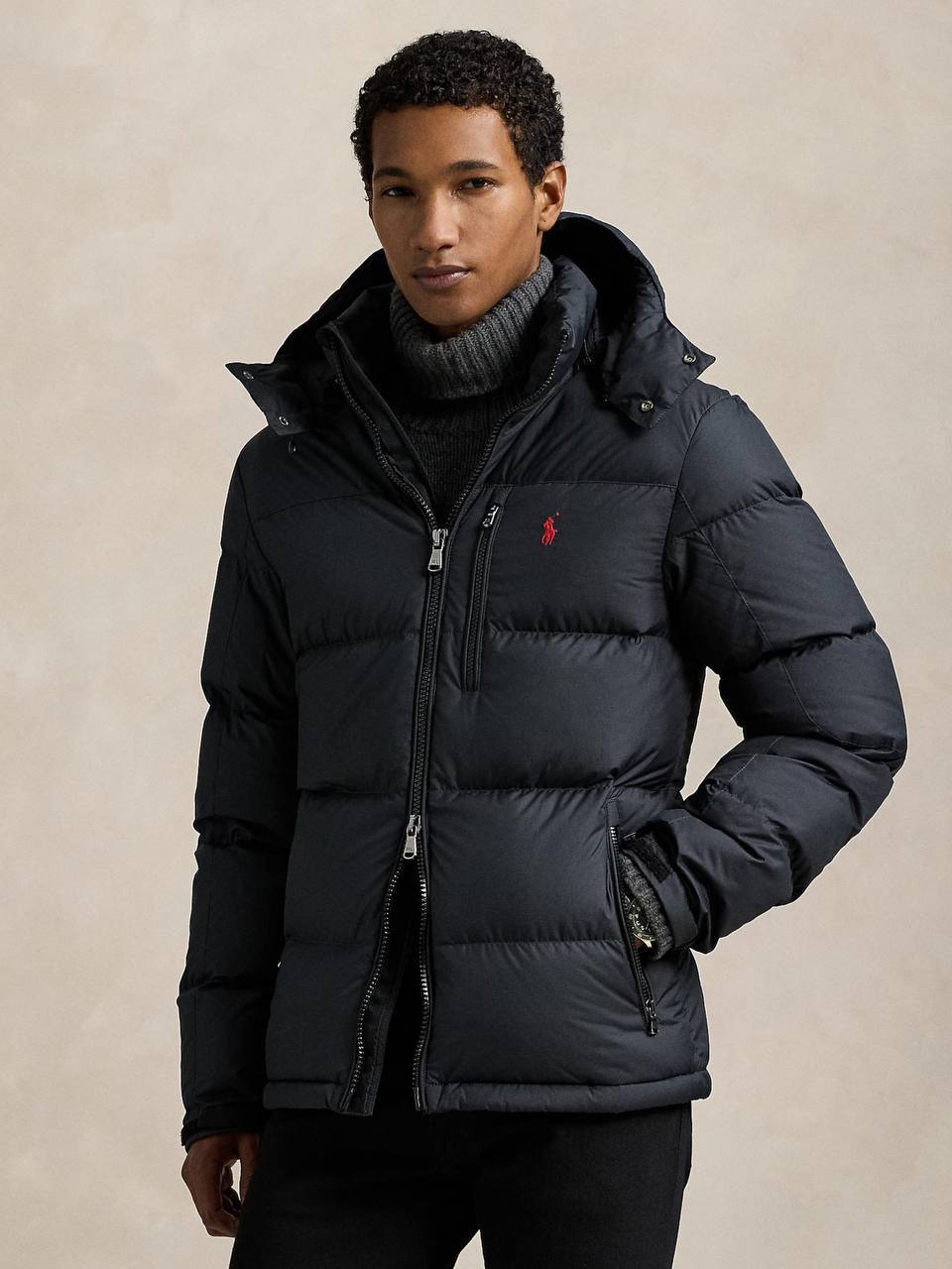Doudoune à capuche Ralph Lauren noire