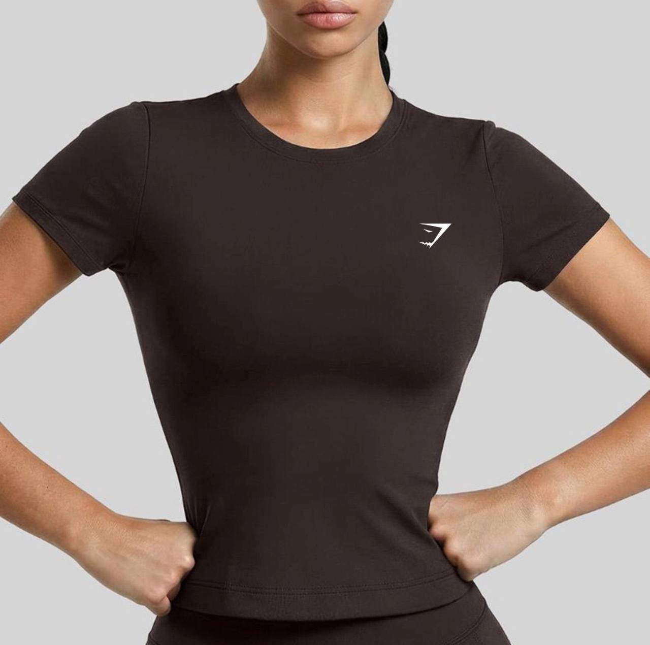 T-shirt de sport ajusté Gymshark marron