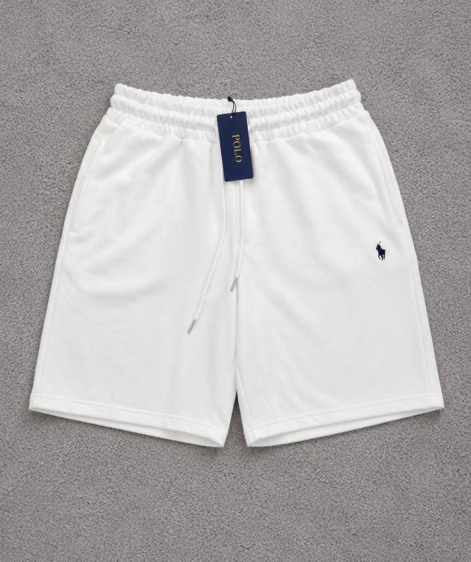 Short molletonné Ralph Lauren blanc à logo brodé