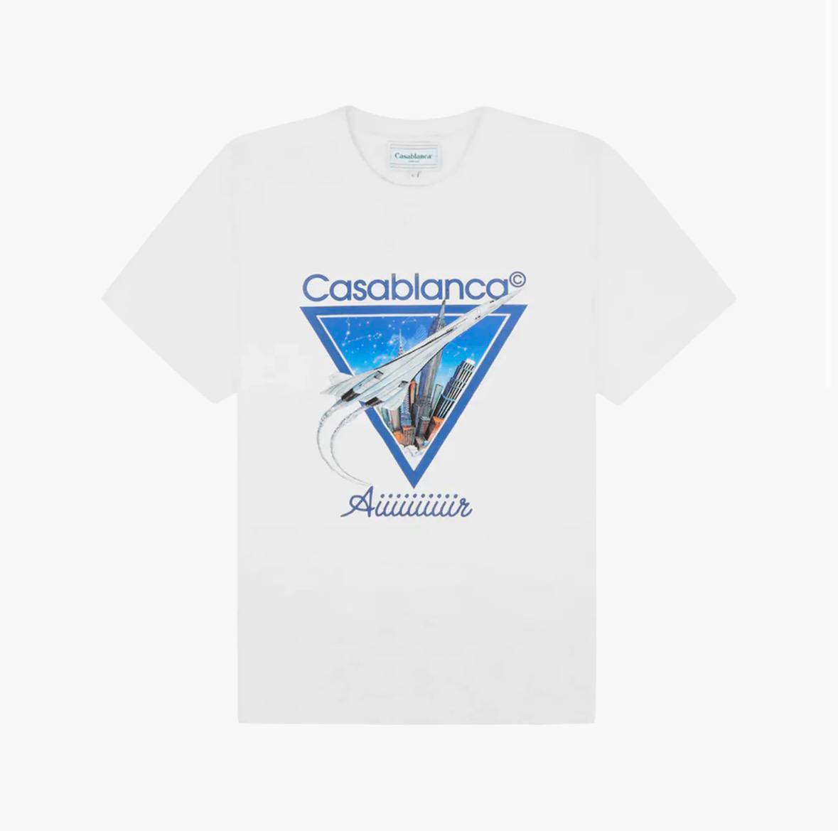 T-shirt Casablanca blanc imprimé avion Concorde