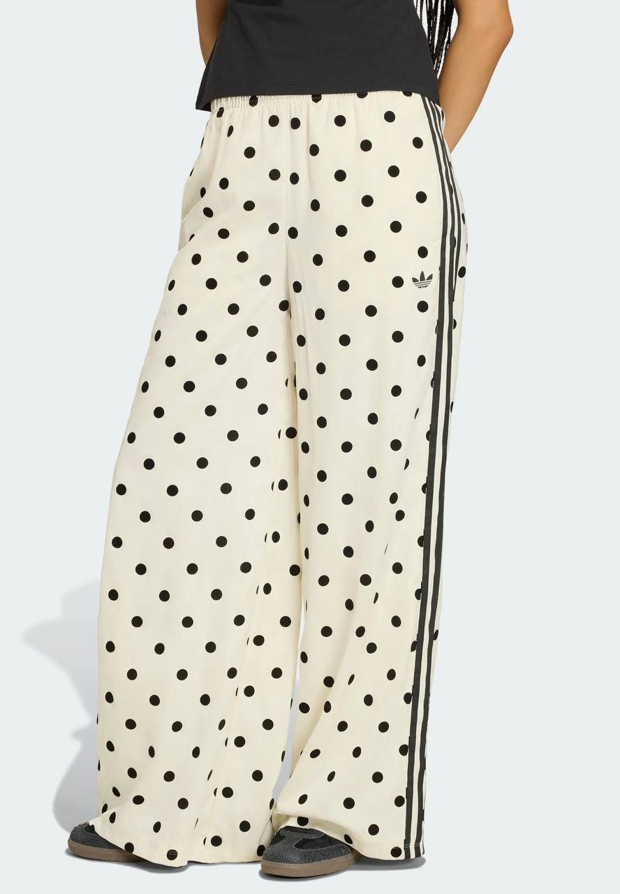 Pantalon large fluide Adidas à pois noirs