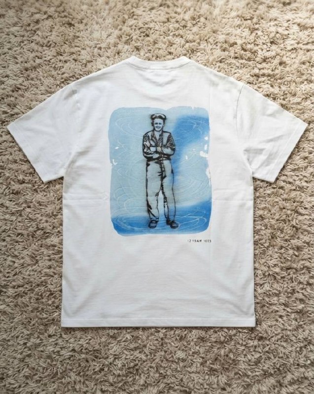 T-shirt C.P. Company blanc à imprimé marin