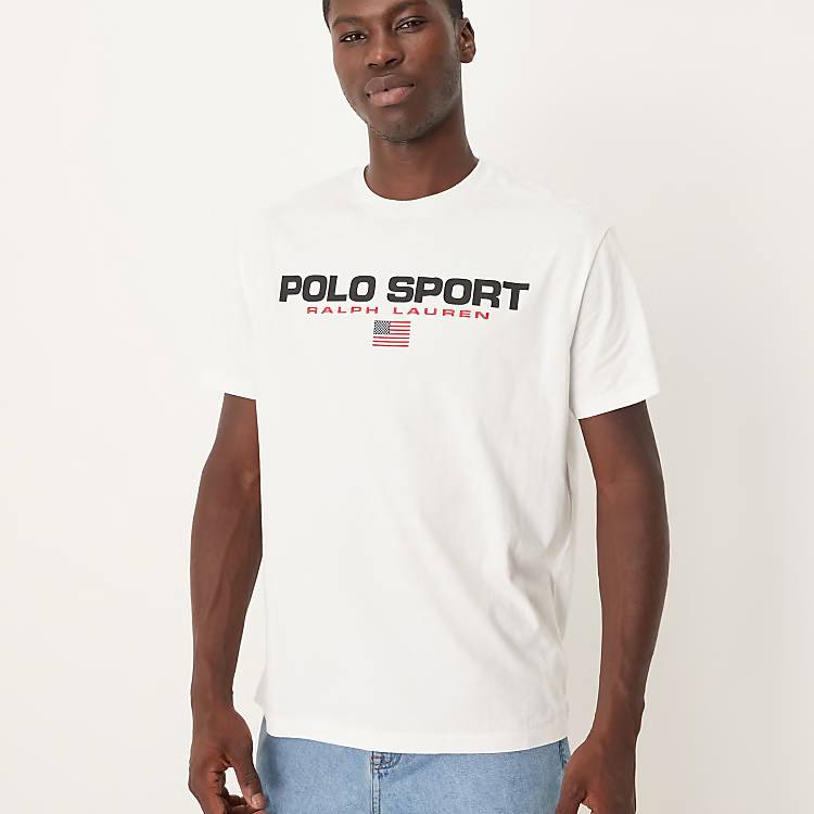 T-shirt Polo Sport Ralph Lauren blanc à logo