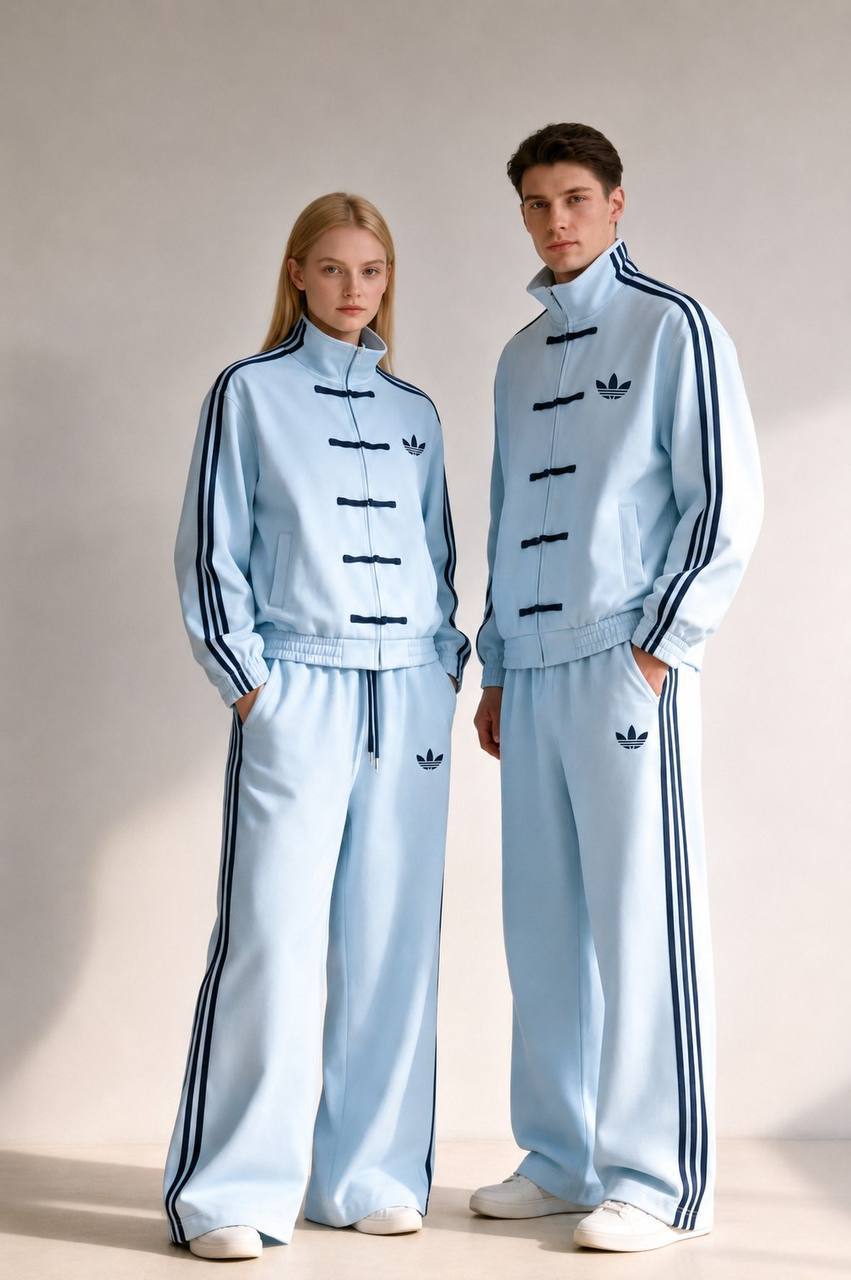 Survêtement Adidas bleu ciel style chinois