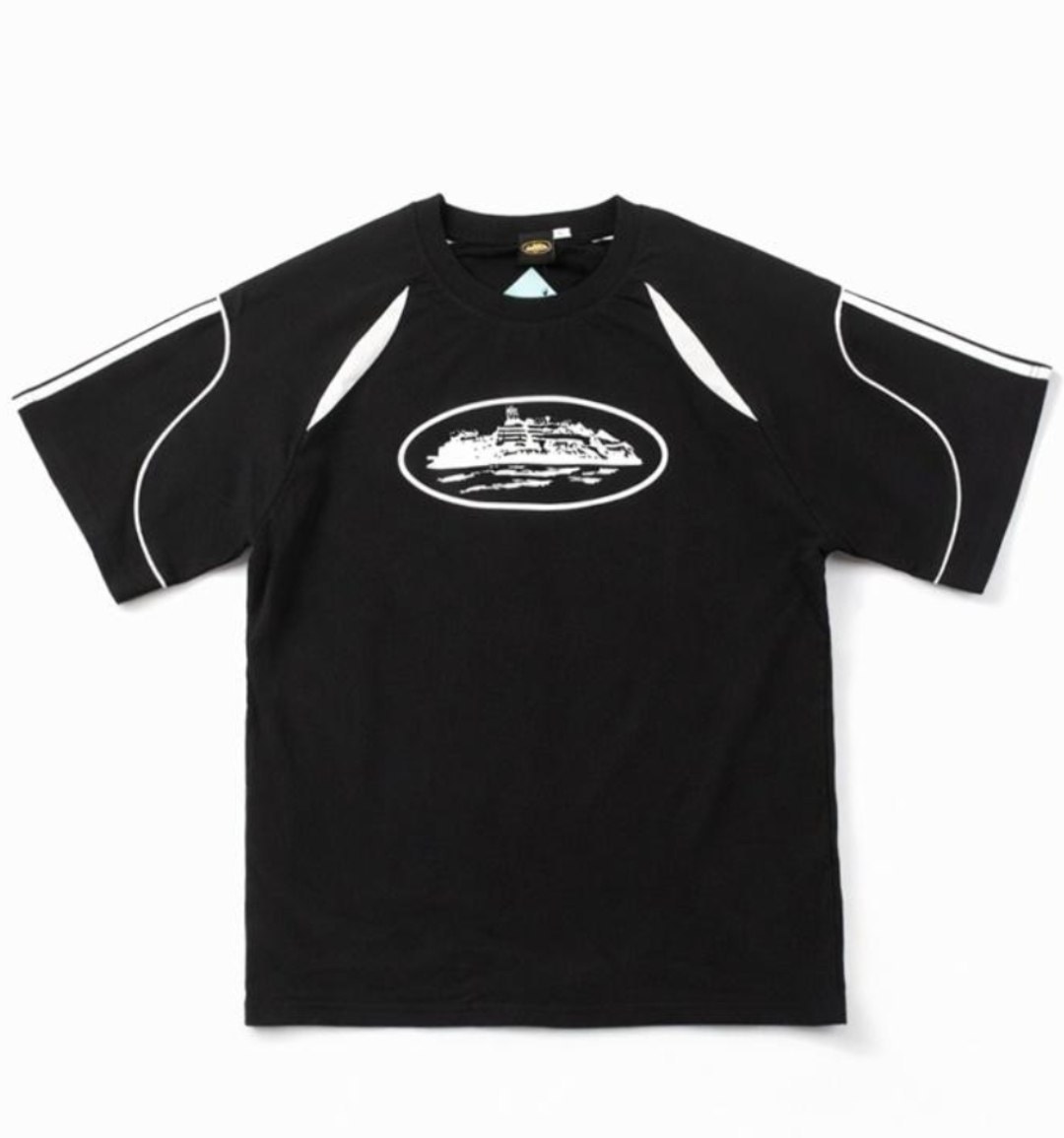 T-shirt Corteiz noir à logo île et empiècements