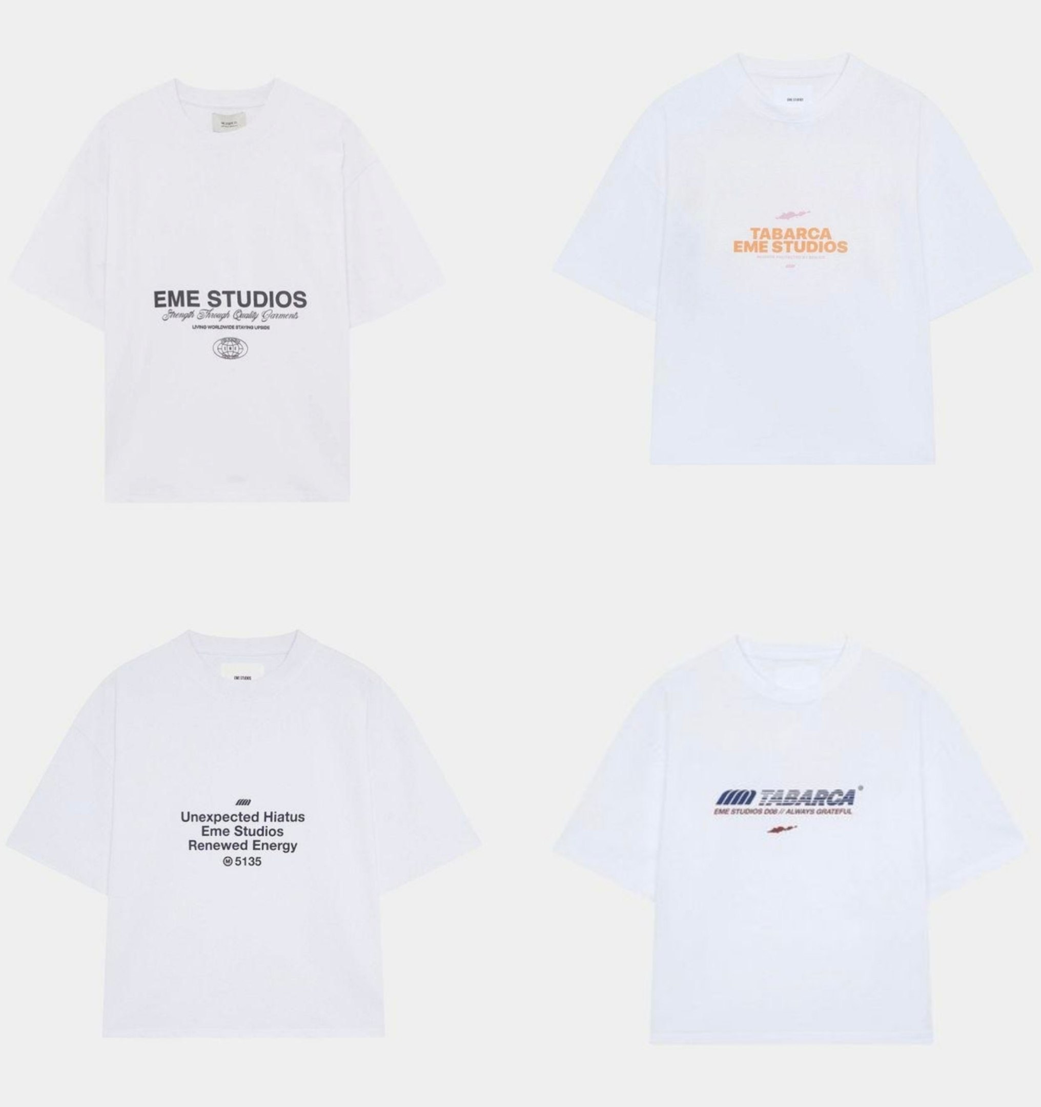 T-shirts blancs Eme Studios lettrage poitrine