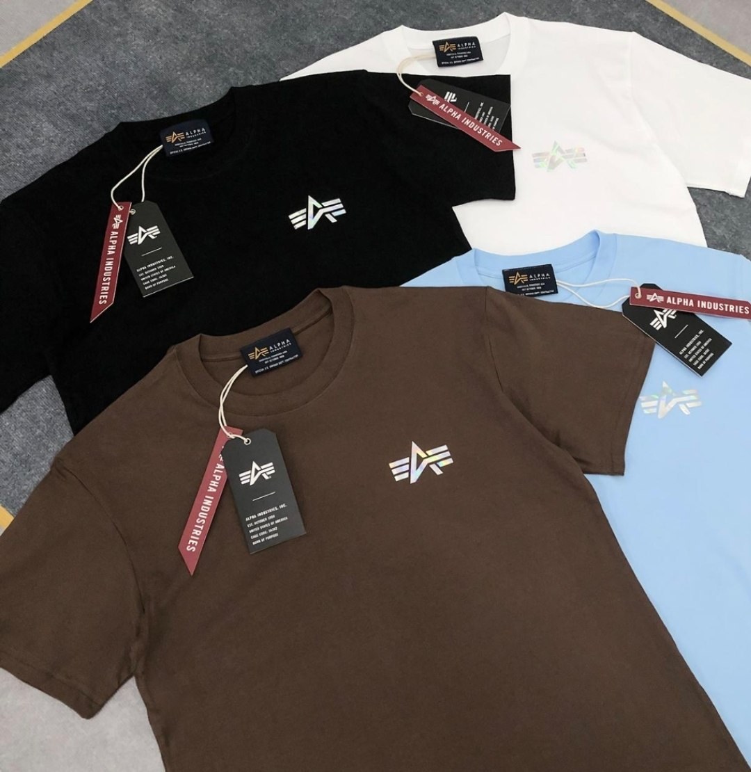 T-shirts Alpha Industries logo métallisé