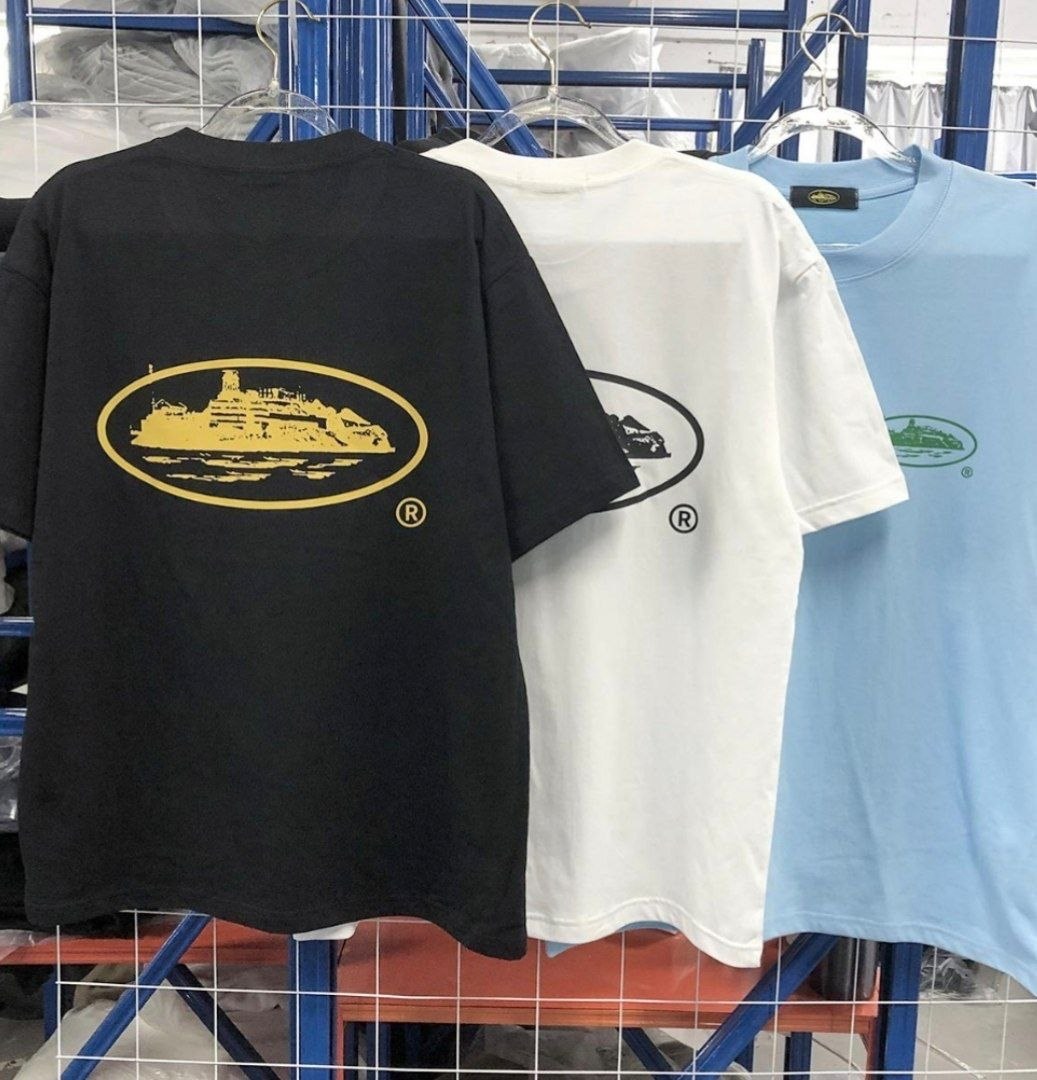 T-shirt Corteiz Alcatraz Noir Blanc Bleu