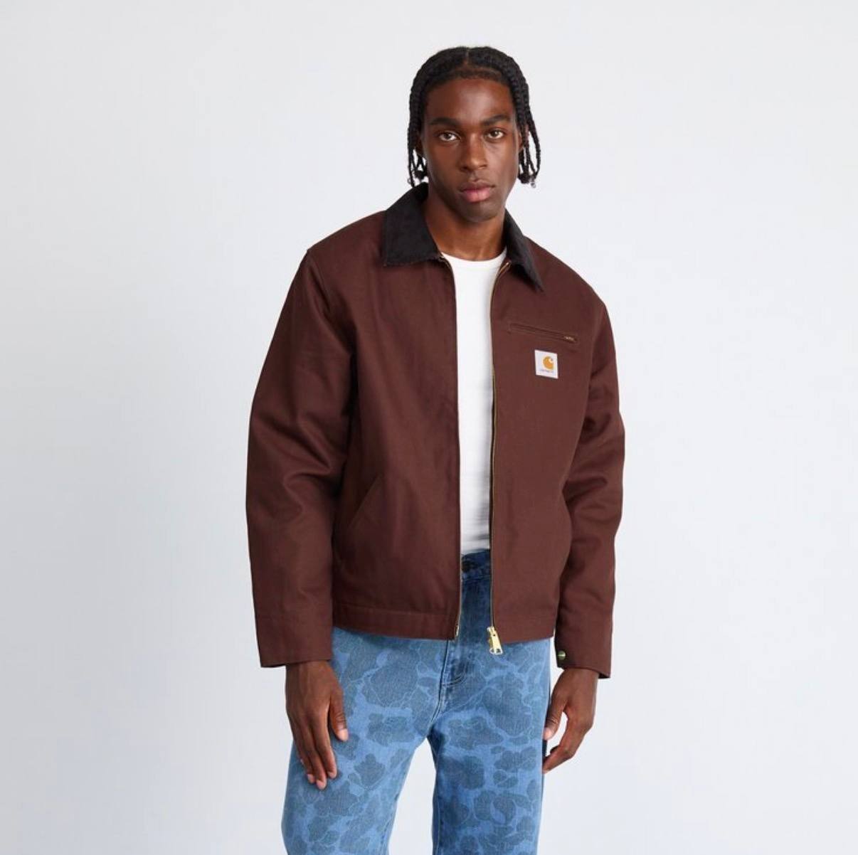 Veste zippée Carhartt marron à col noir