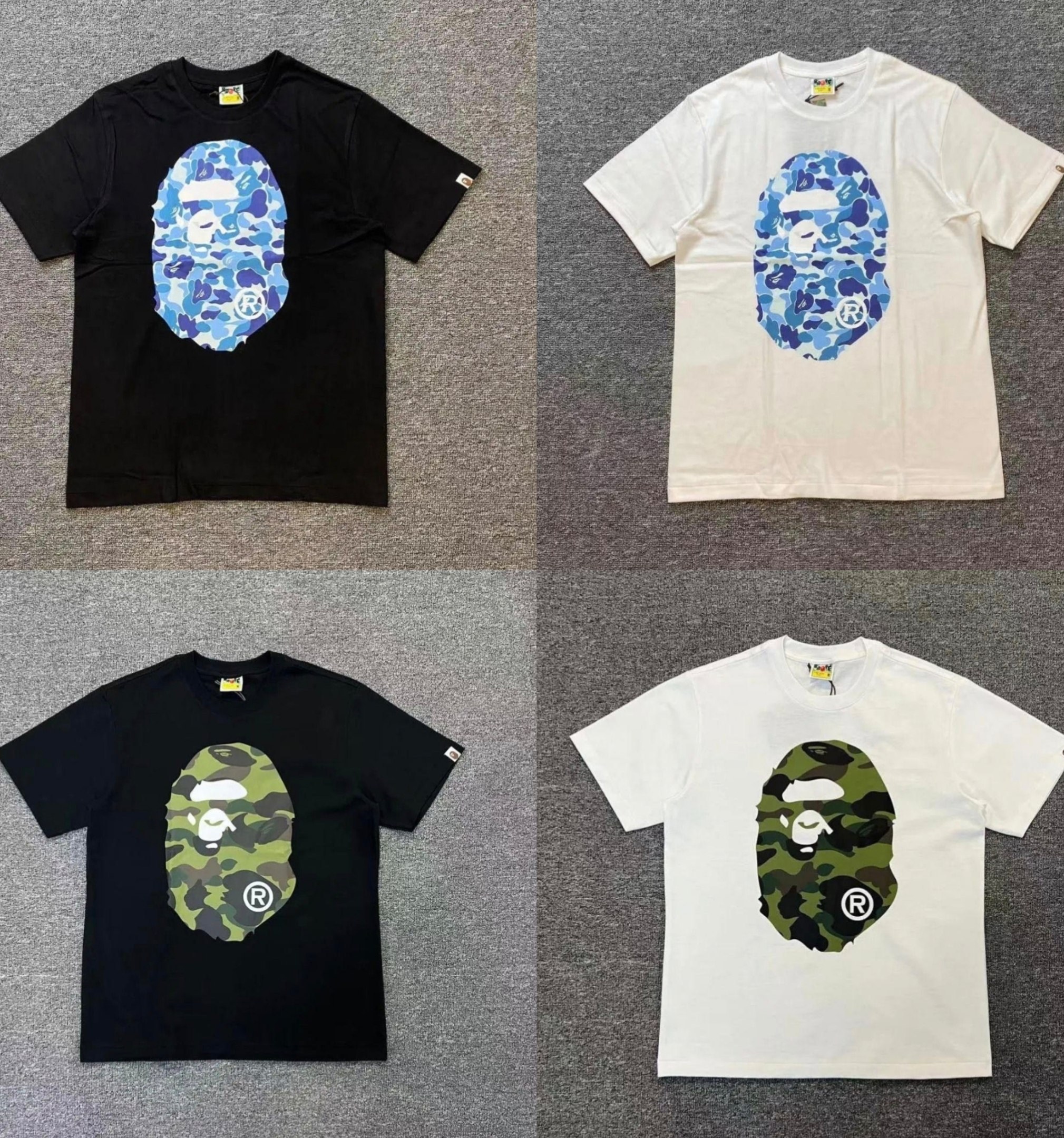 T-shirts Bape Ape Head motif camo multicolores