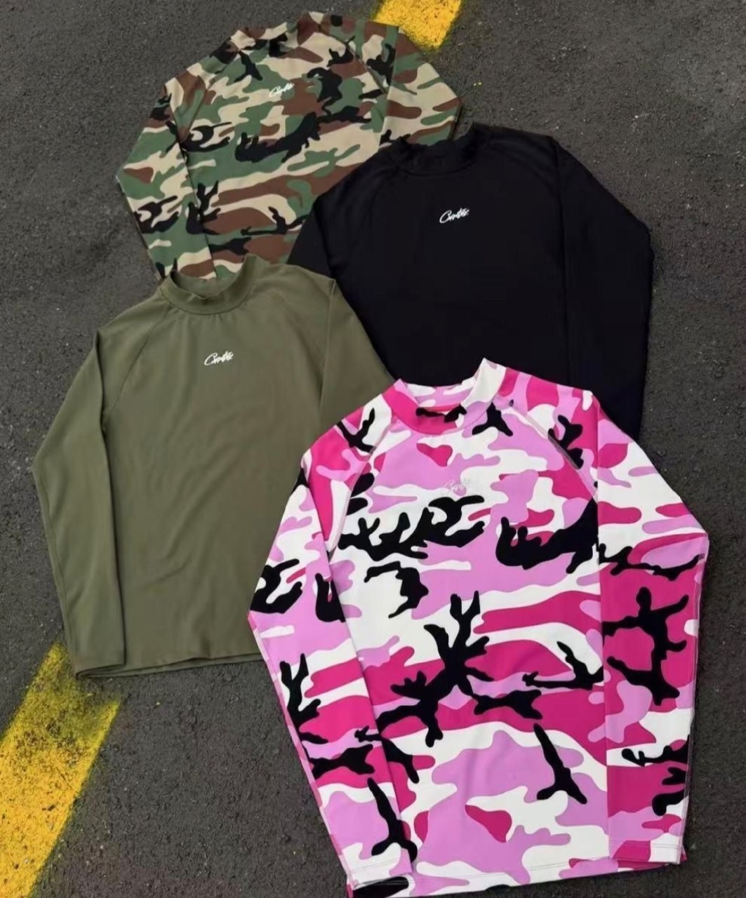 T-shirts manches longues Corteiz unis et camouflage