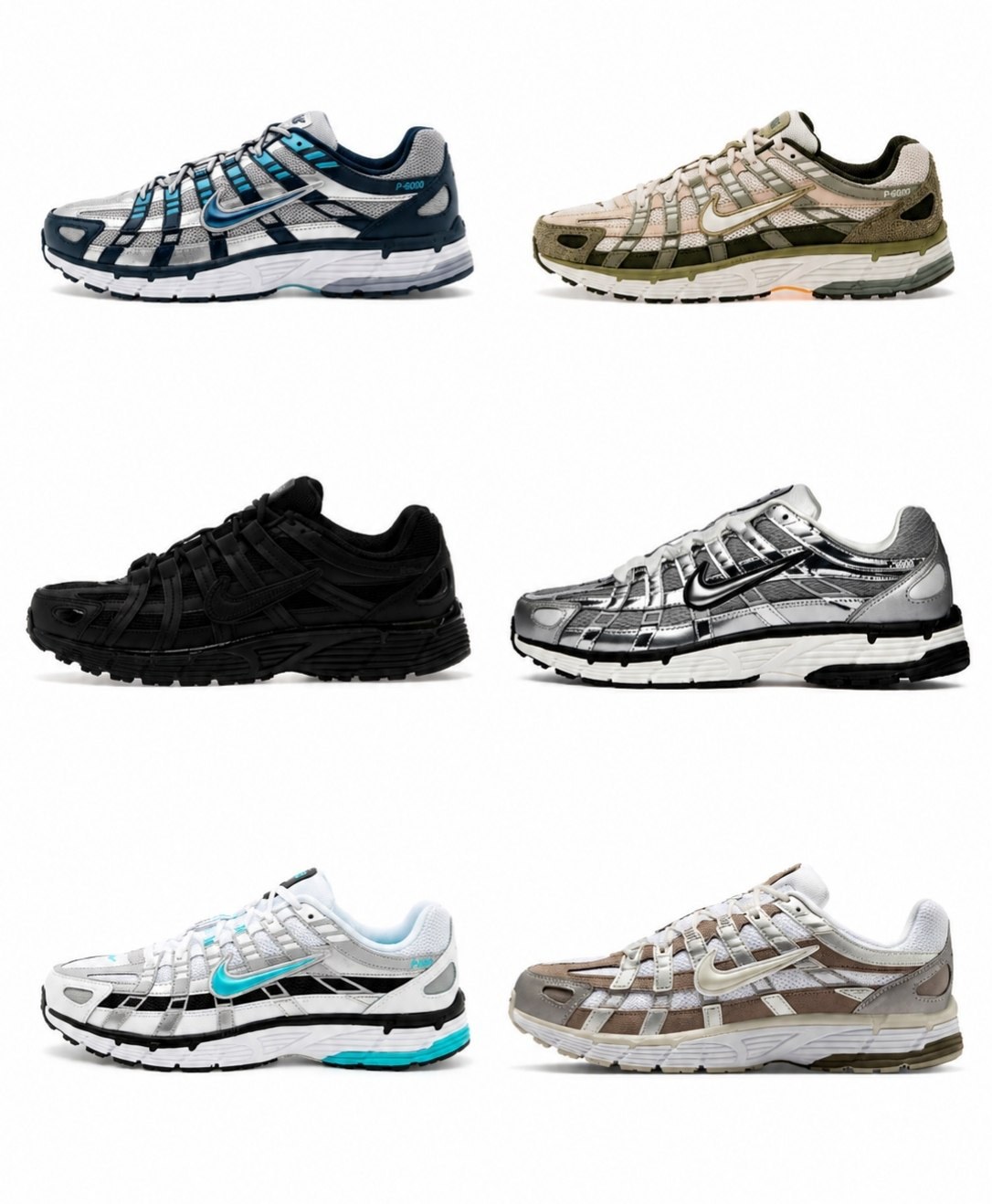 Baskets Nike P-6000 running rétro multicolores