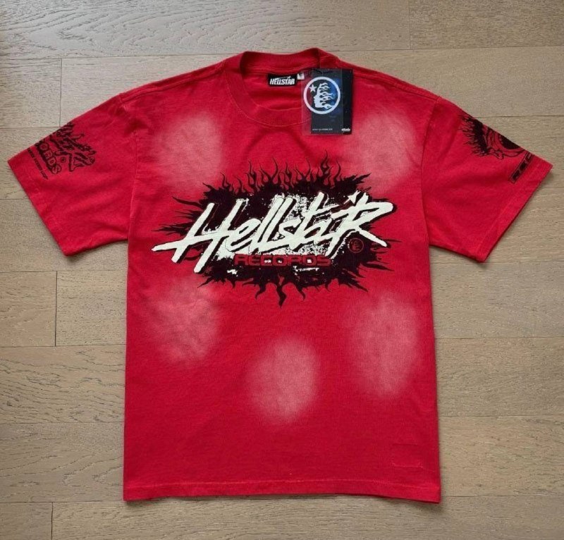 T-shirt Hellstar Records délavé rouge