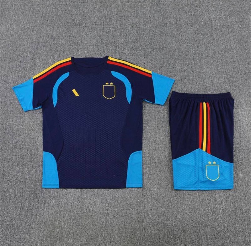 Ensemble d'entraînement Espagne bleu et jaune