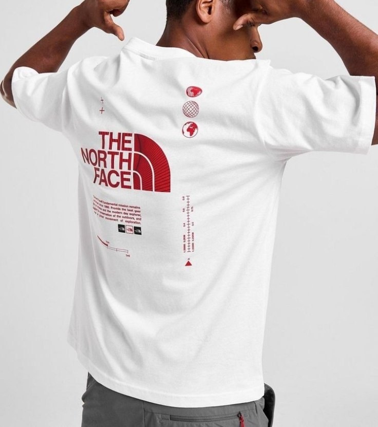 T-shirt The North Face blanc imprimé technique rouge