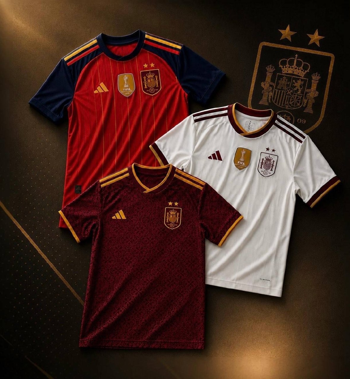 Maillot Espagne Champions avec patchs