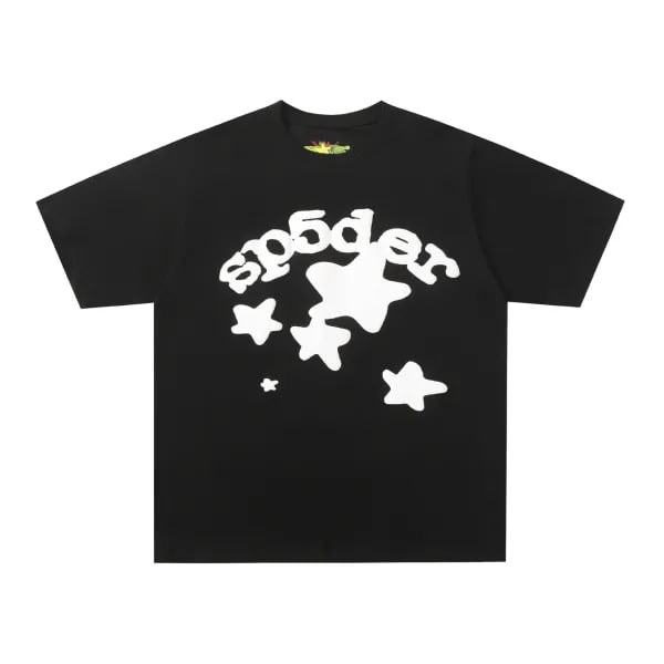 T-shirt Sp5der noir à motifs étoiles