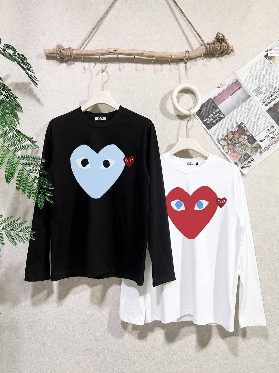 T-shirt manches longues CDG Play cœur imprimé