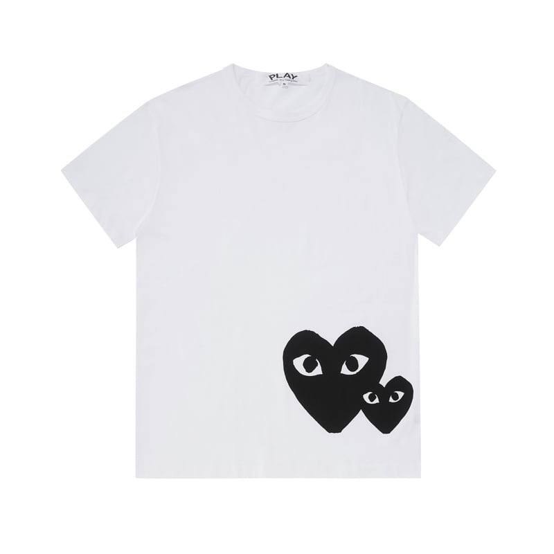 T-shirt blanc Comme des Garçons Play doubles cœurs