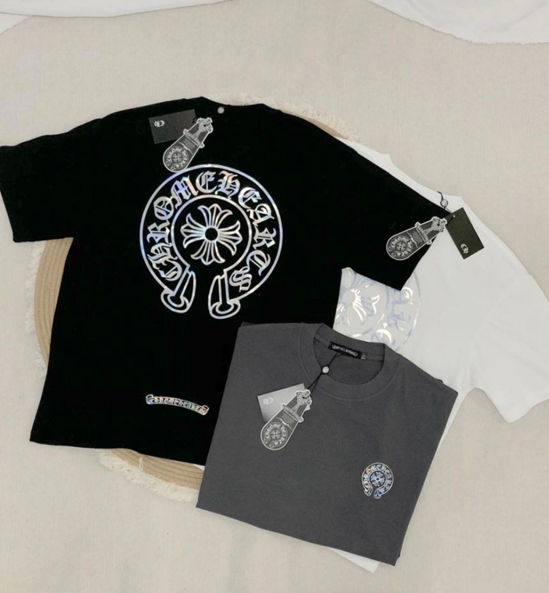 T-shirt Chrome Hearts fer à cheval imprimé argenté