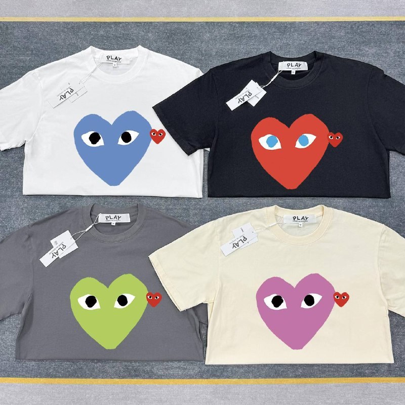 T-shirt Comme des Garçons Play grand cœur coloré