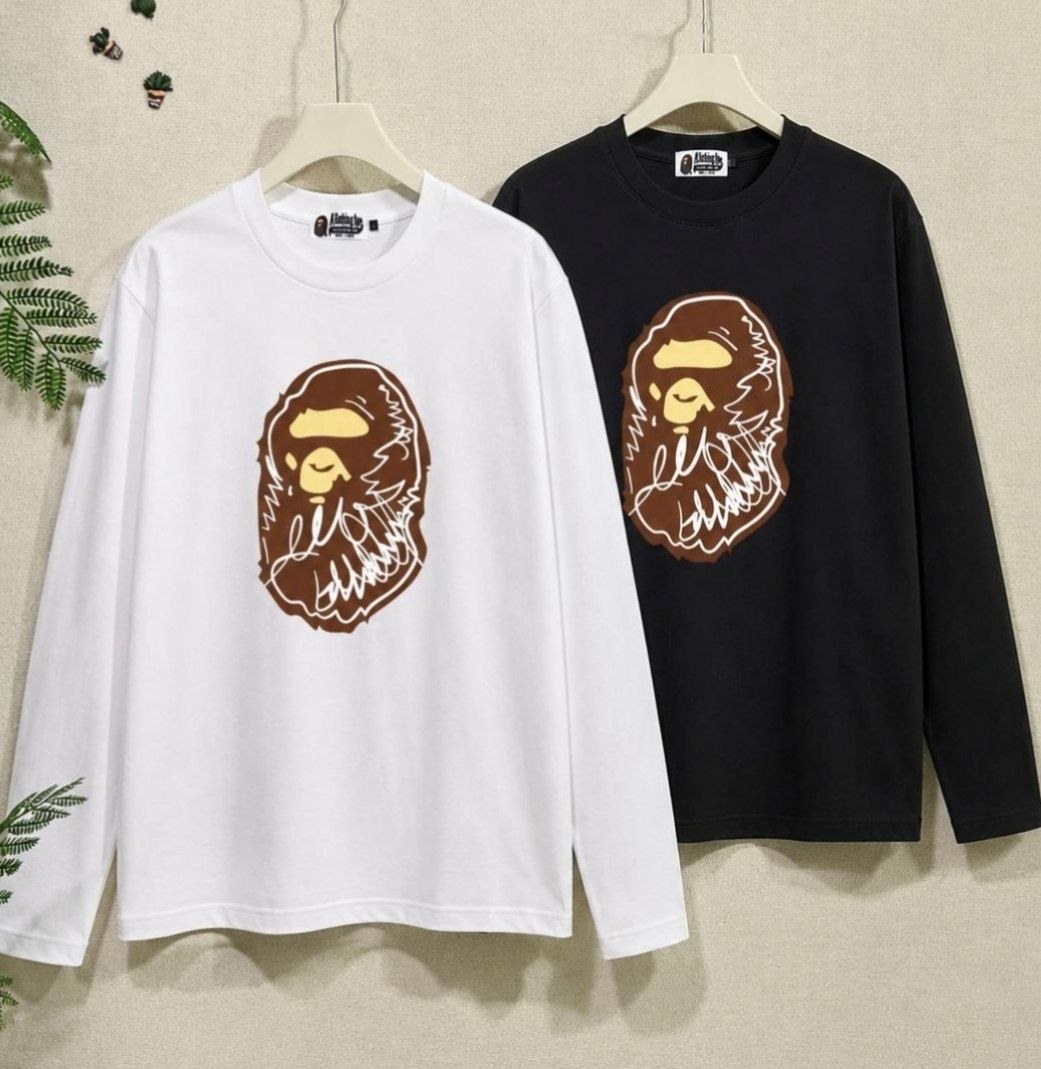 T-shirt manches longues Bape tête de singe