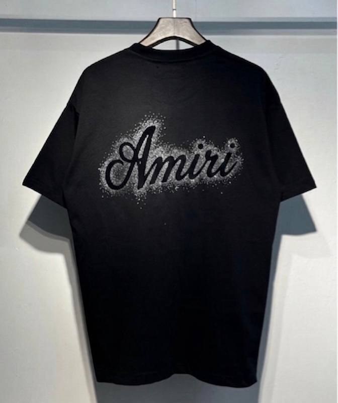 T-shirt noir Amiri à logo pailleté au dos