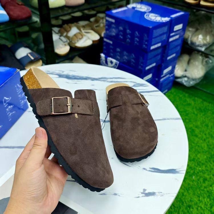 Sabots Birkenstock Boston en daim marron