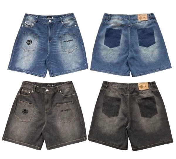 Shorts en jean délavé Broken Planet