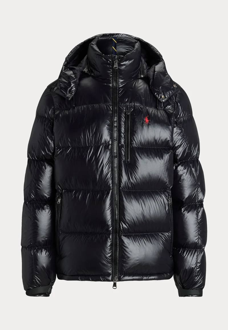 Doudoune brillante à capuche Ralph Lauren noire
