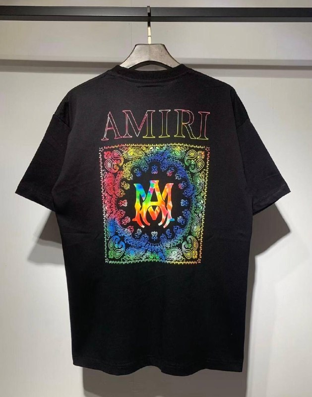 T-shirt Amiri noir imprimé bandana multicolore