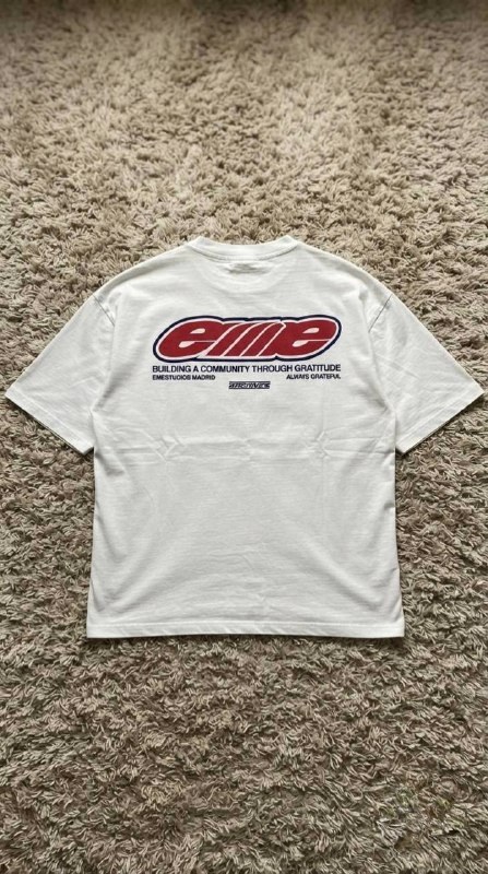 T-shirt blanc Emestudios logo rouge dos