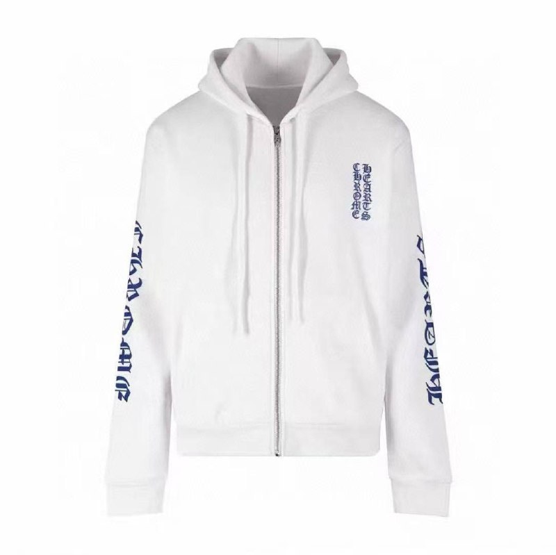 Sweat zippé à capuche Chrome Hearts blanc