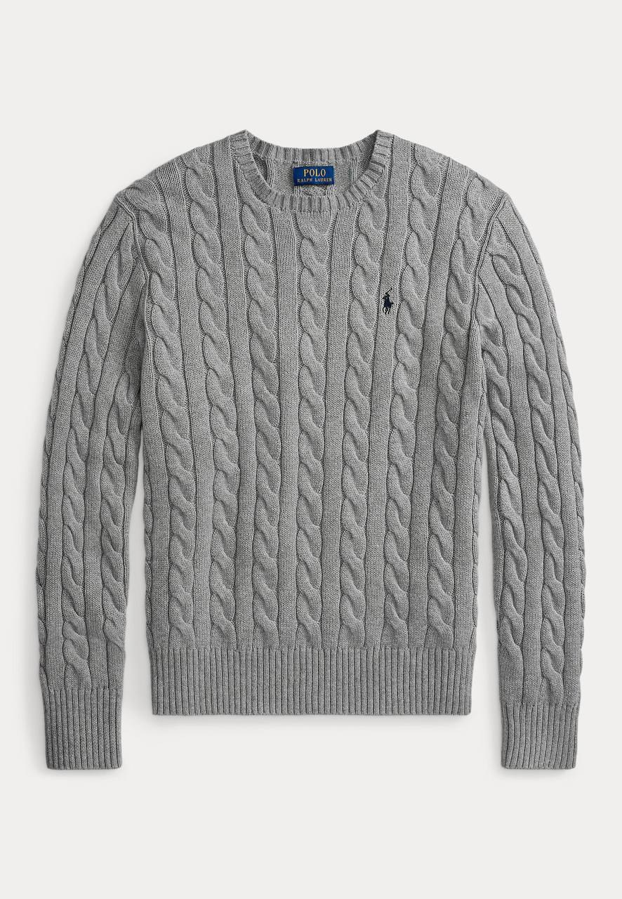Pull en maille torsadée Ralph Lauren gris