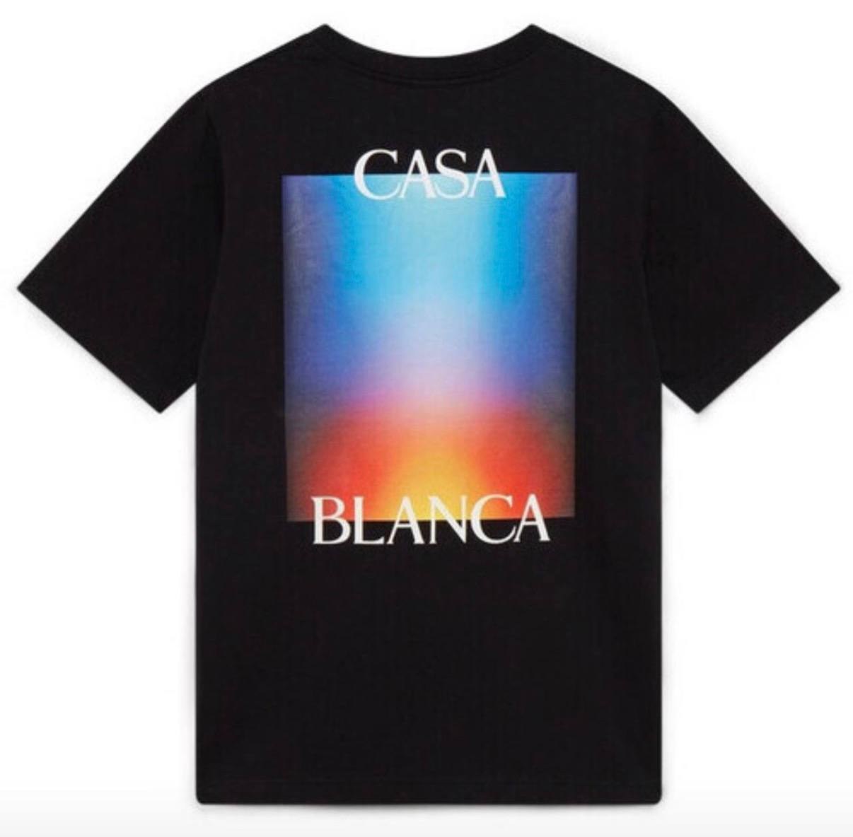 T-shirt Casablanca noir imprimé dégradé