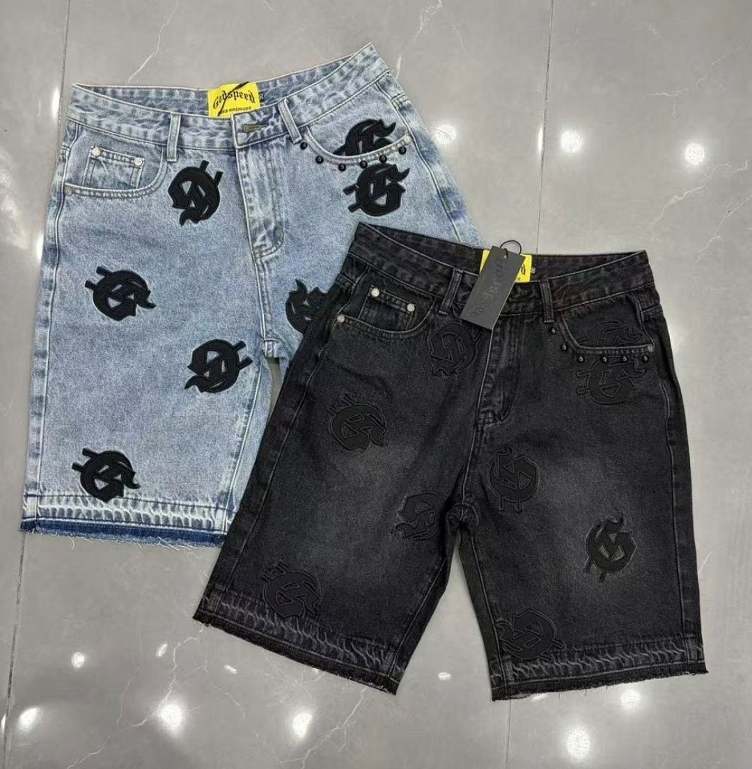 Shorts en jean à logos imprimés Godspeed