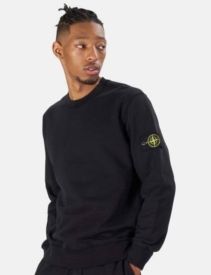 Sweatshirt Stone Island col rond noir uni