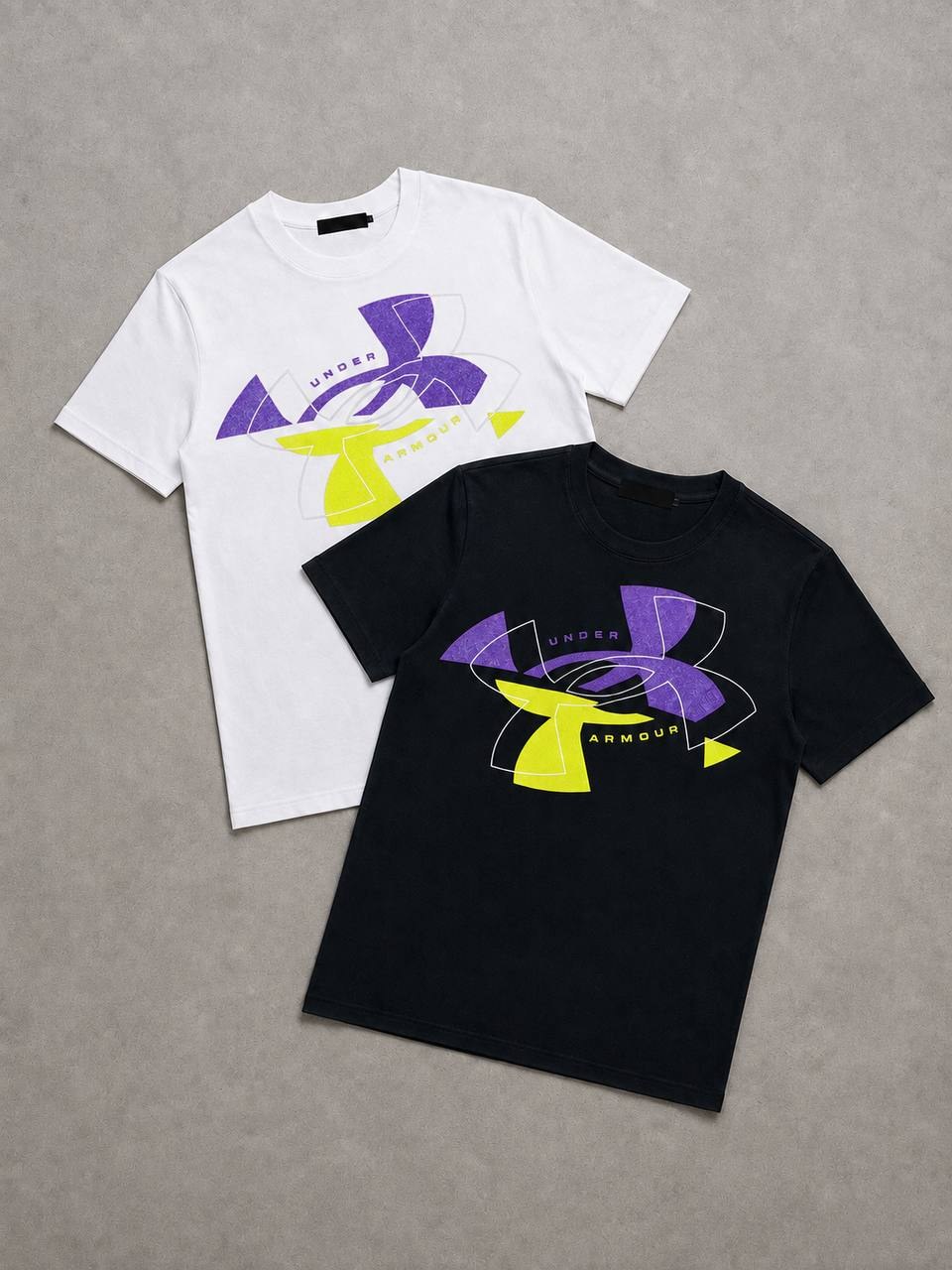 T-shirt Under Armour motif graphique violet et jaune
