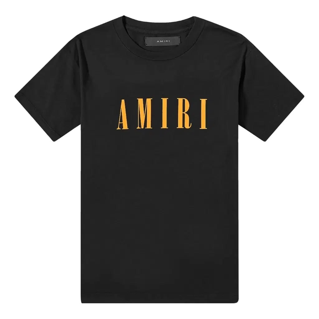T-shirt Amiri Core Logo noir inscription jaune
