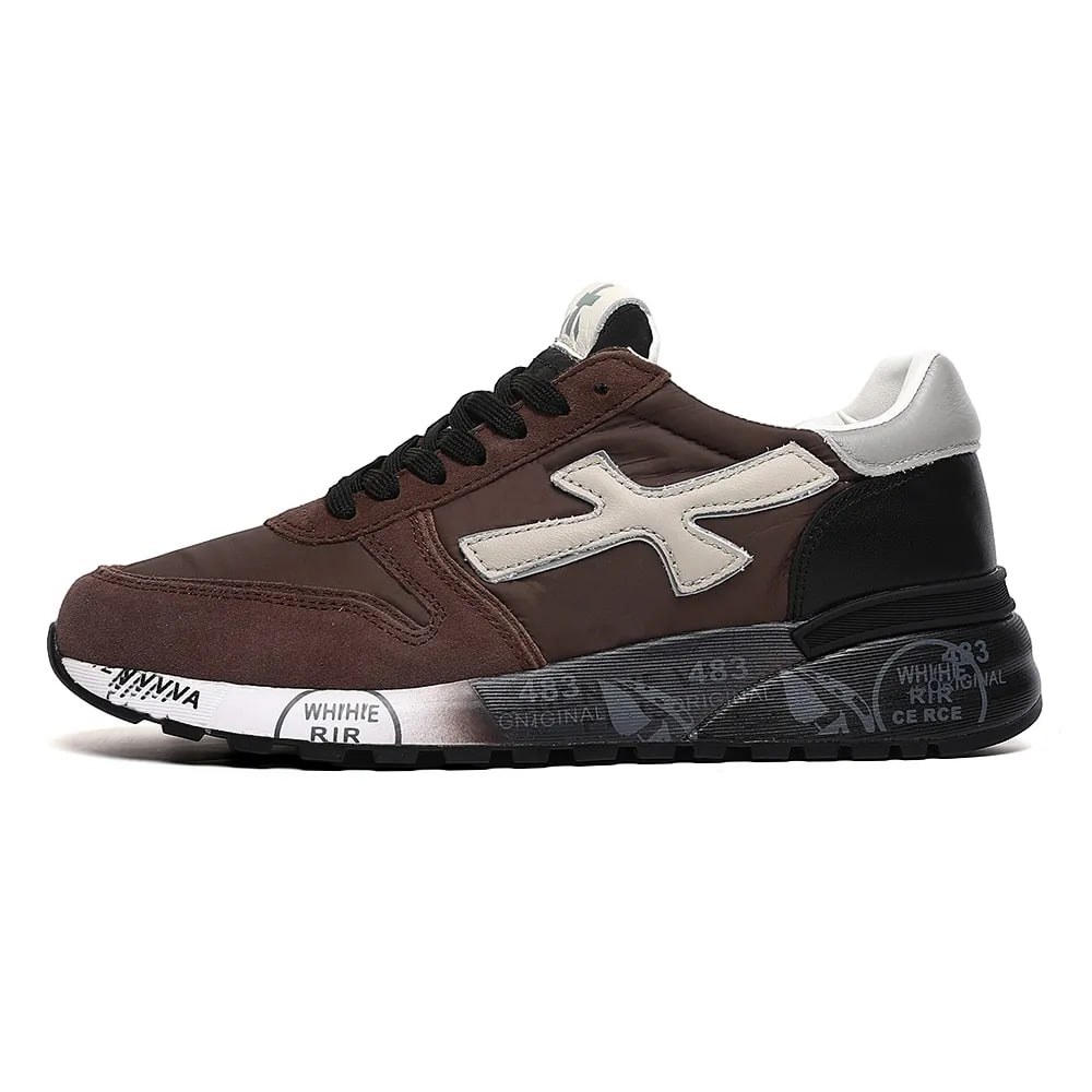 Baskets Premiata marron et noir