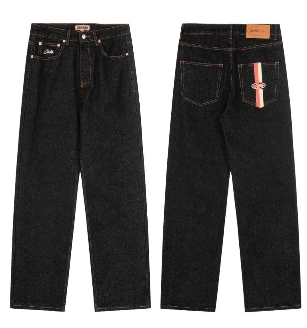 Jean droit Corteiz denim brut brodé