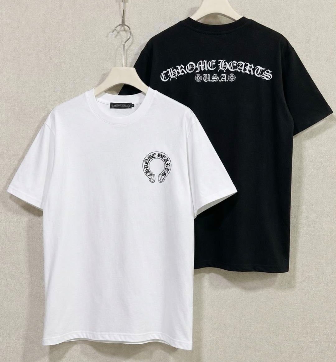 T-shirt Chrome Hearts fer à cheval et logo dos