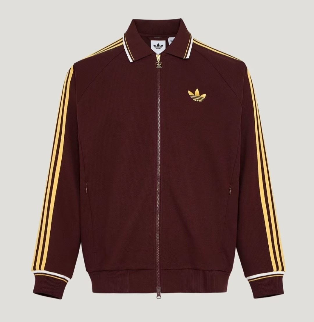 Veste de survêtement Adidas bordeaux à rayures