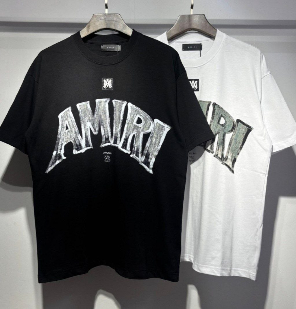 T-shirt Amiri logo métallisé style gothique