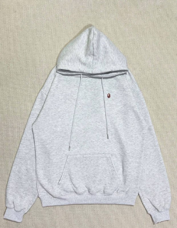 Sweat à capuche Bape gris chiné avec mini logo