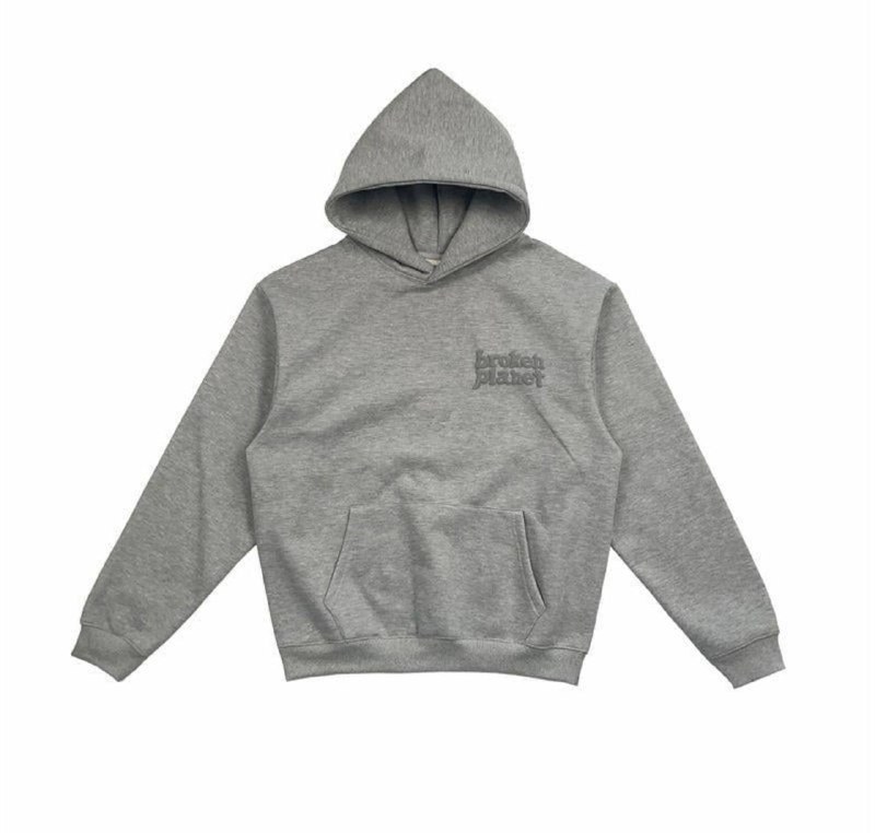 Sweat à capuche Broken Planet Market gris chiné
