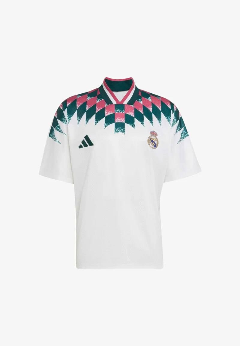 Maillot Real Madrid adidas blanc à motifs verts