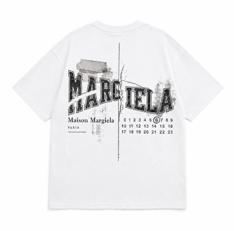 T-shirt blanc Maison Margiela logo fendu