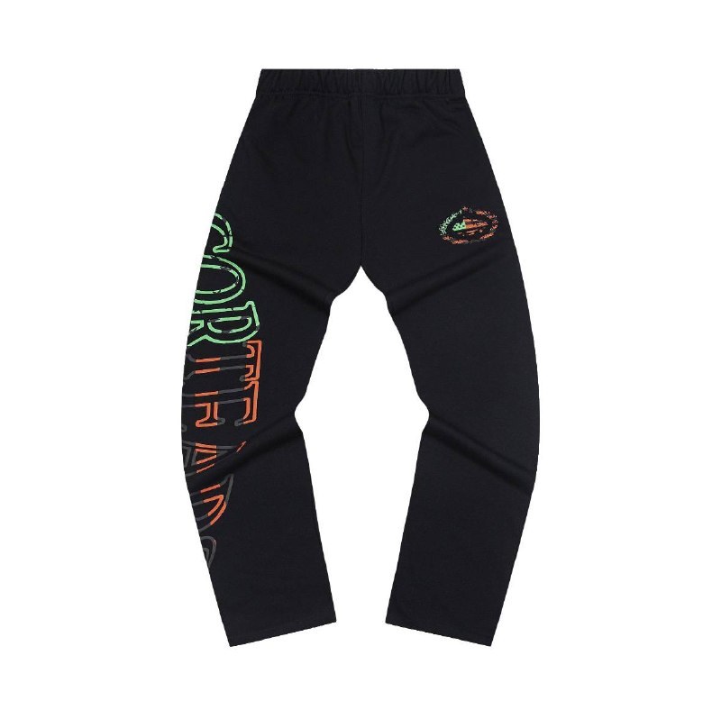 Pantalon de jogging Corteiz noir et vert fluo