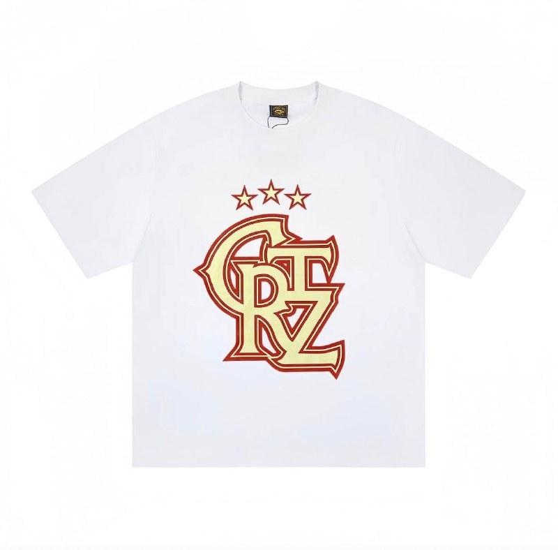 T-shirt Corteiz blanc blason CRTZ et étoiles
